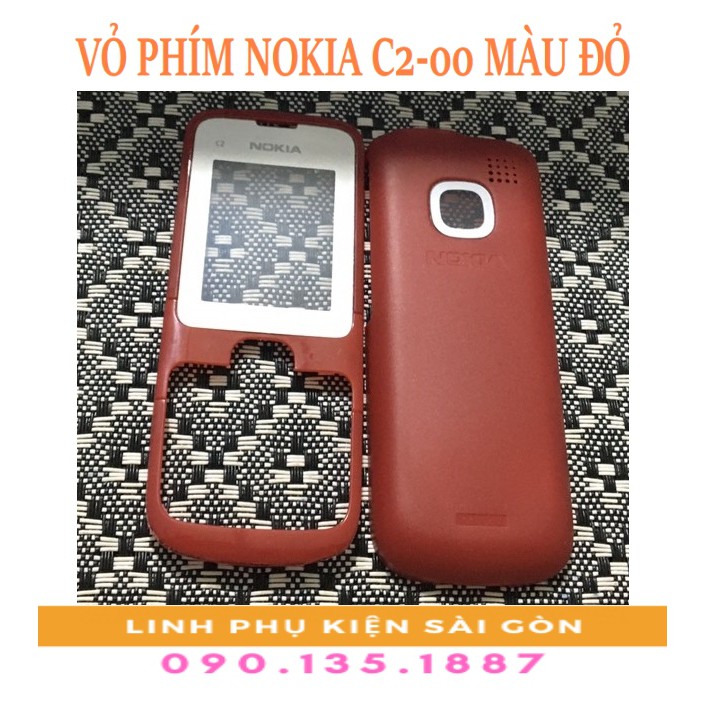 VỎ NOKIA C2-00 KHÔNG PHÍM MÀU ĐỎ