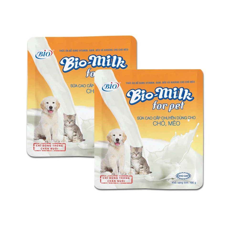 Sữa Cao Cấp Chuyên Dùng Cho Chó Mèo Con Bio Milk Gói 100G - Bobo Pet Shop Hà Nội