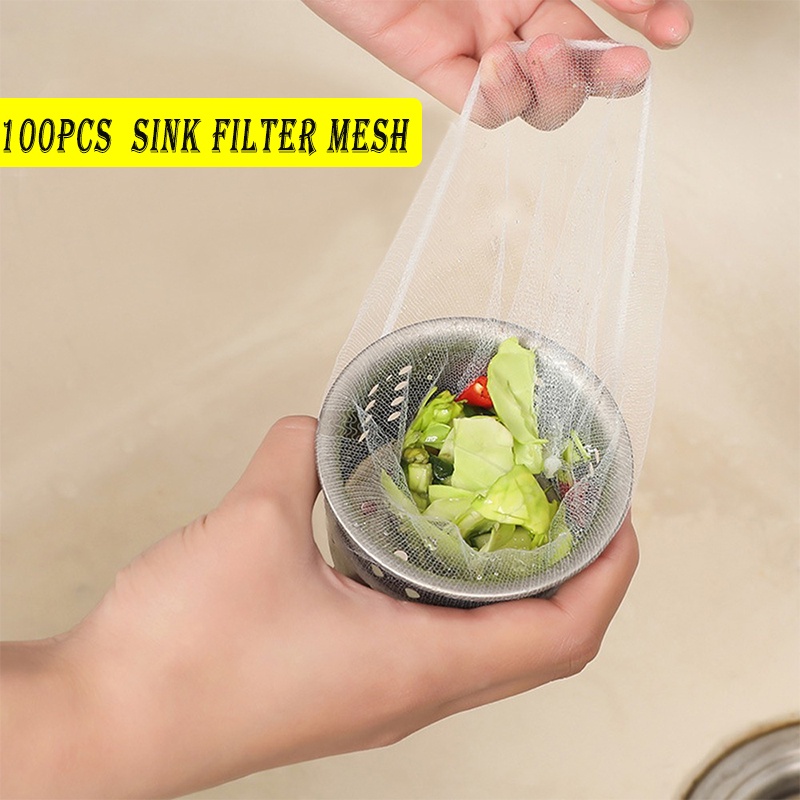 Set 100 Túi Lưới Lọc Rác Bồn Rửa Chén