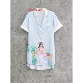 váy sơ mi công chúa lụa satin cao cấp quảng châu