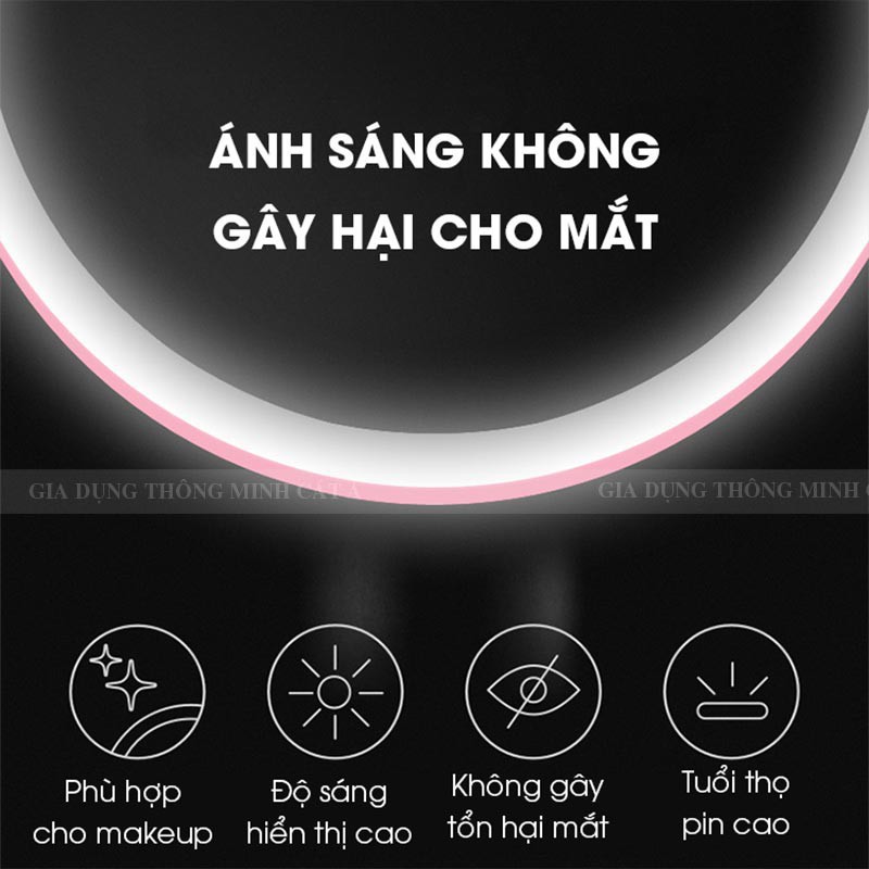 Gương trang điểm để bàn cảm ứng có đèn LED - Bộ sản phẩm đa năng hữu dụng 2020