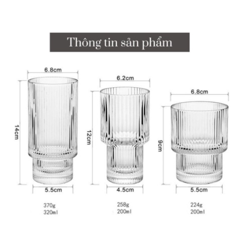 🥃🥃Cốc Ly Thuỷ Tinh , Thiết Kế Độc Đáo, Cốc Uống Nước Sang Trọng, Đẳng Cấp