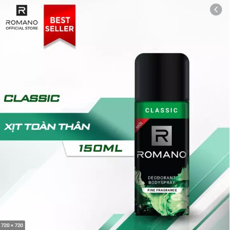 Xịt Khử Mùi Romano Classic 150ml