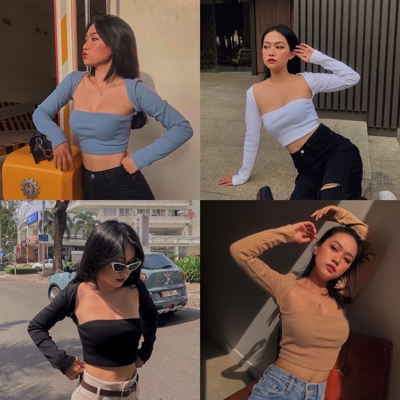 CROPTOP CỔ VUÔNG KHOÉT