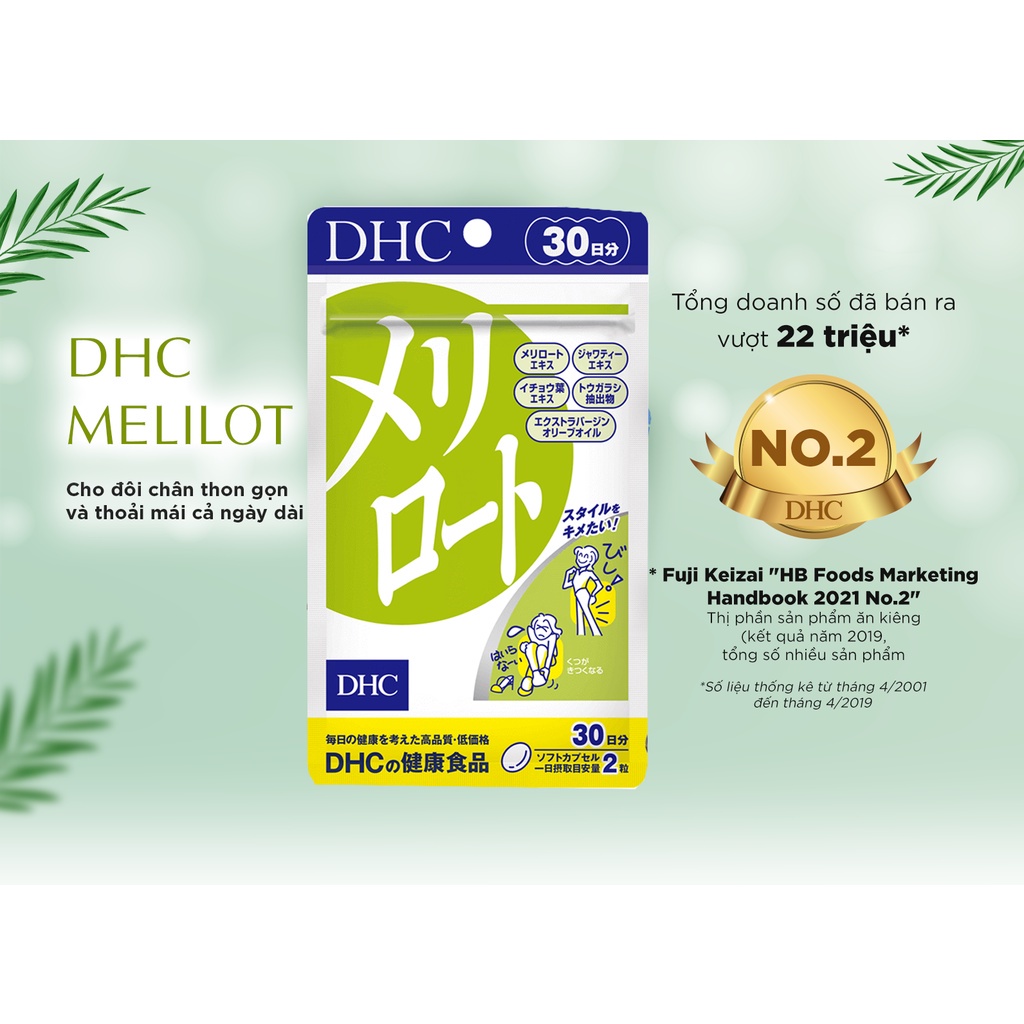Combo Viên Uống DHC Cải Thiện Vóc Dáng (Forskohlii &amp; Melilot) giảm mỡ đùi và đốt cháy mỡ thừa