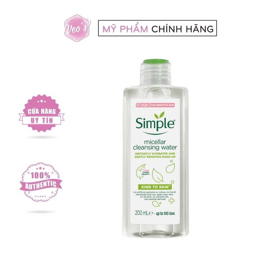 Nước Tẩy Trang Simple Dành Cho Da Nhạy Cảm 200ml