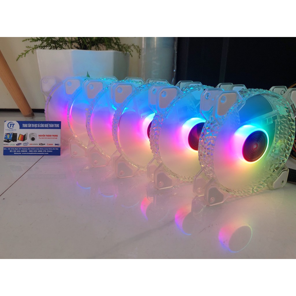 Quạt CoolMoon D1, Led RGB 12cm, 6 pin, 1200rpm, đồng bộ hub CoolMoon.