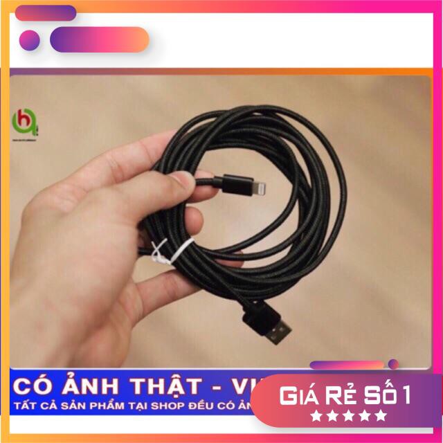 [Có Video thật] Cáp Lightning 3m bọc dù xịn sò, BỀN, CHỐNG RỐI, SẠC NHANH, SYNC DỮ LIỆU ! BH 3 tháng đổi mới !