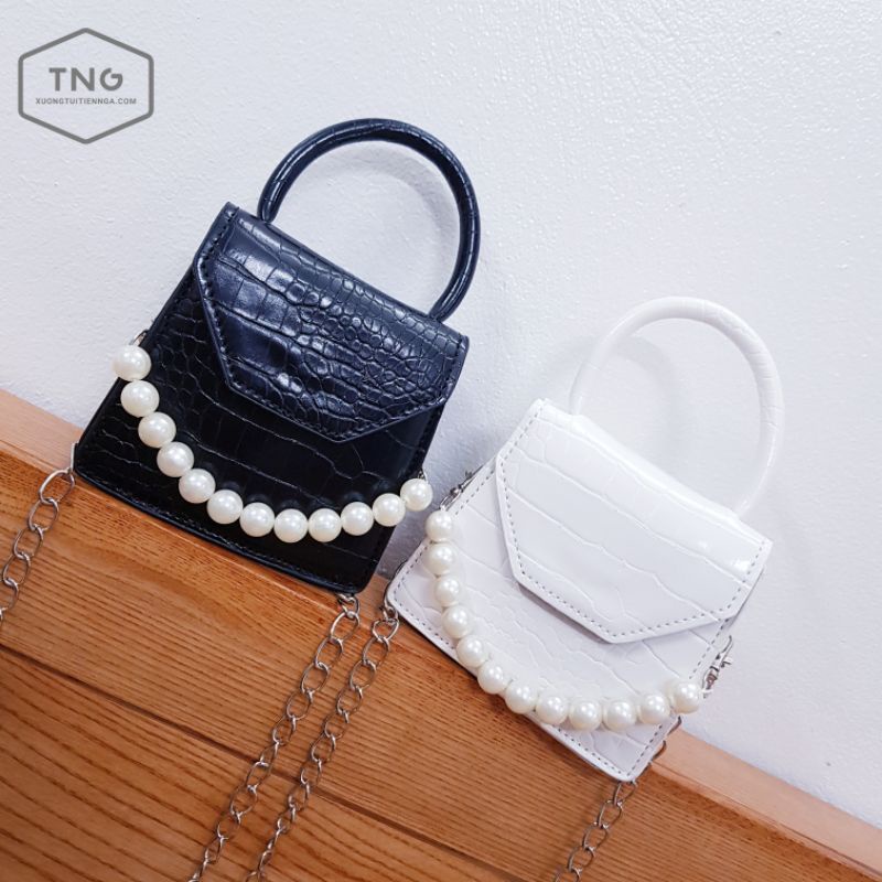 Túi Xách Nữ Kèm Ngọc Xinh Xắn - Size 14cm - Đang Làm Mưa Làm Gió - HÌNH THẬT - Giá Rẻ Nhất Shopee