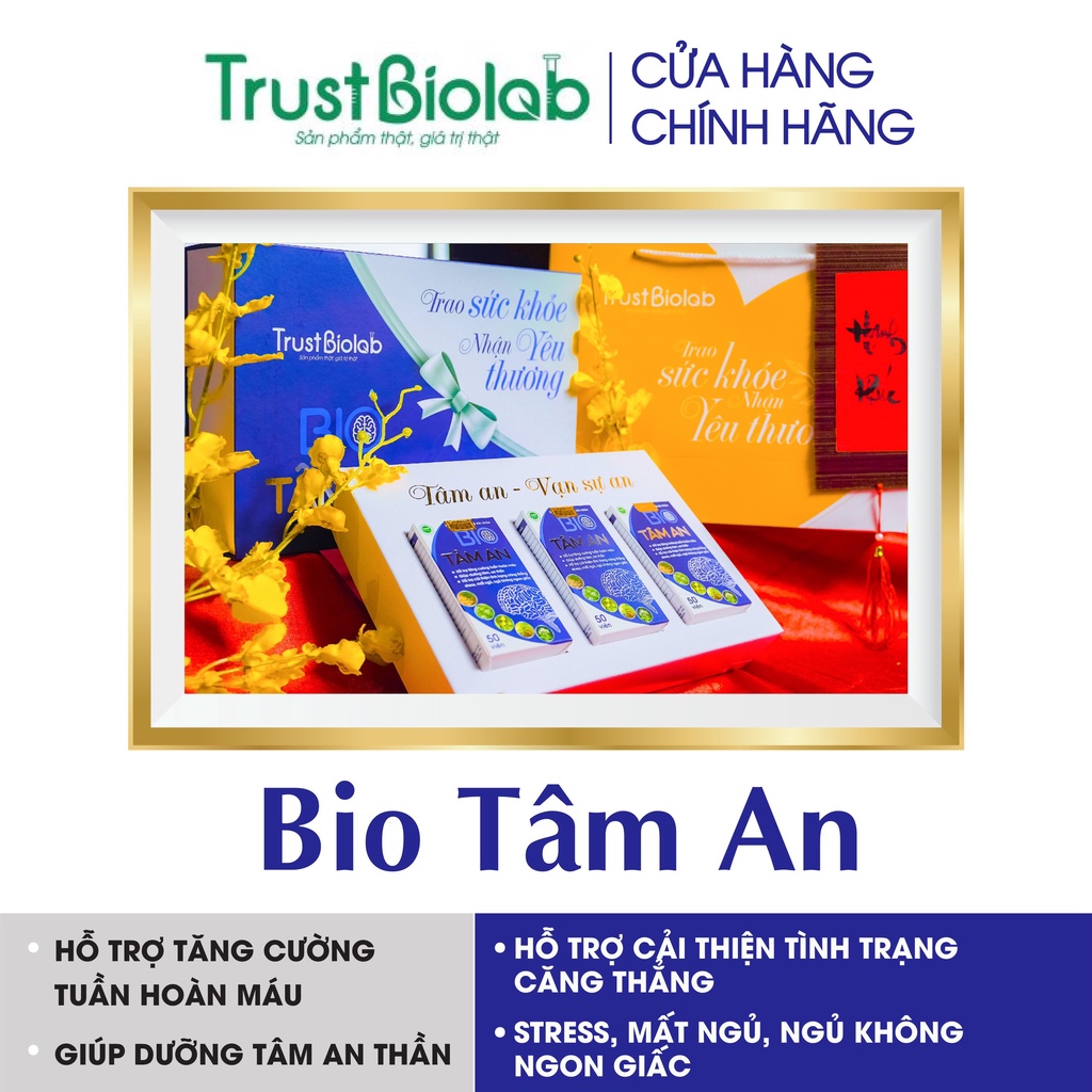 BIO TÂM AN - CẢI THIỆN TÌNH TRẠNG MẤT NGỦ, GIẢM CĂNG THẲNG, STRESS, ĐAU ĐẦU - DƯỢC BIOLAB hộp 30 viên