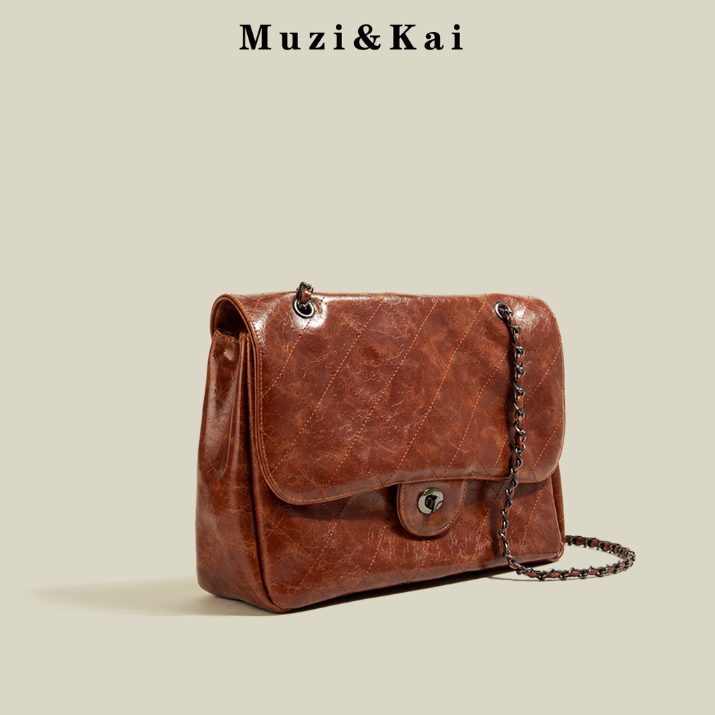 Muzi &amp; Kai Túi Tote Đeo Vai Sức Chứa Lớn Có Dây Xích Cao Cấp Thời Trang Năm 2021