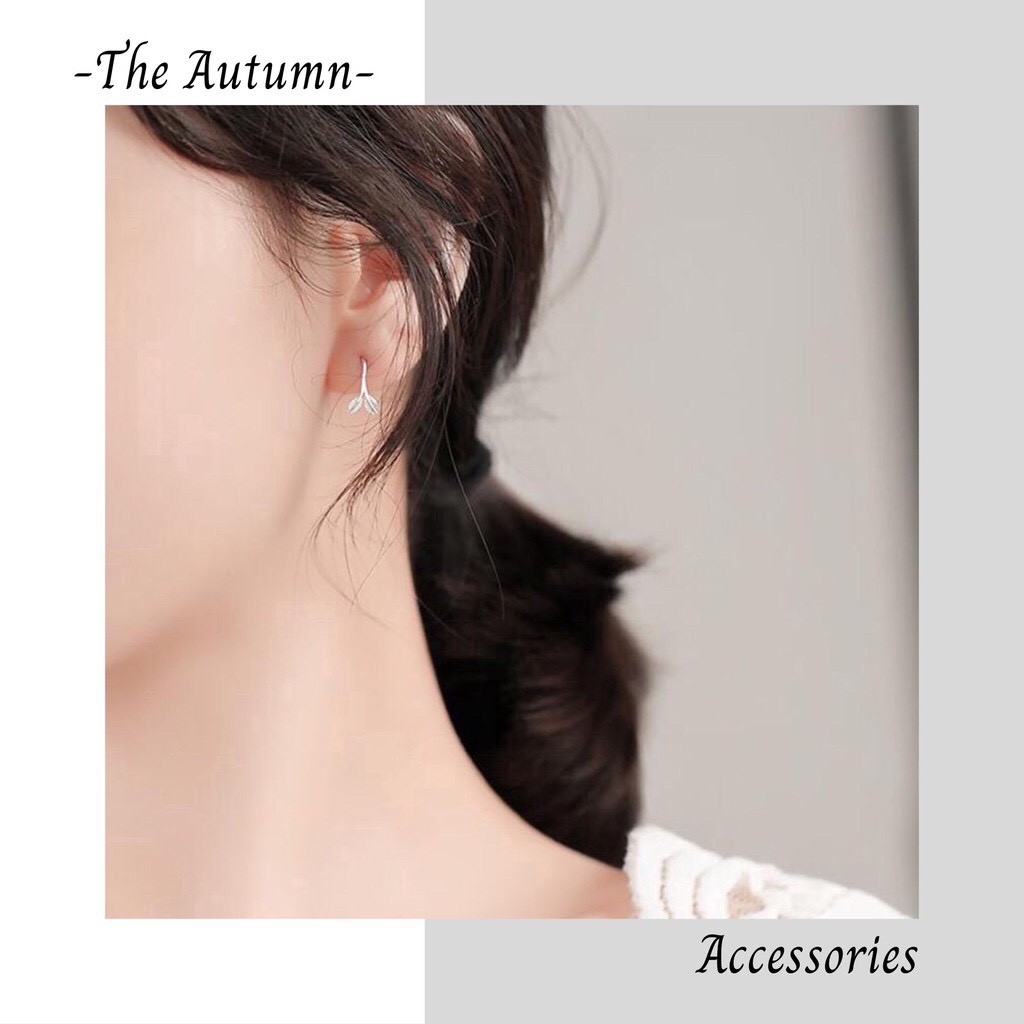 Khuyên tai mạ bạc nhiều kiểu mẫu phong cách Hàn Quốc hot trend cho nữ - The Autumn Accessories