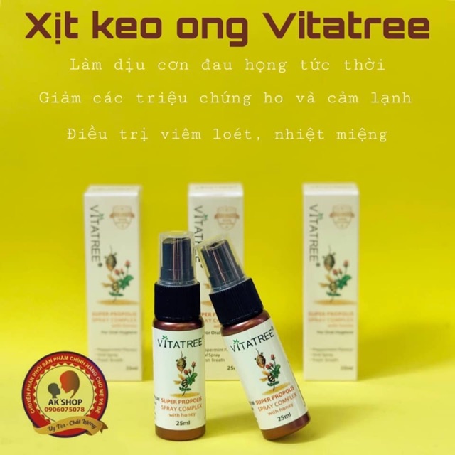 Xịt keo ong vitatree hàng chính hãng