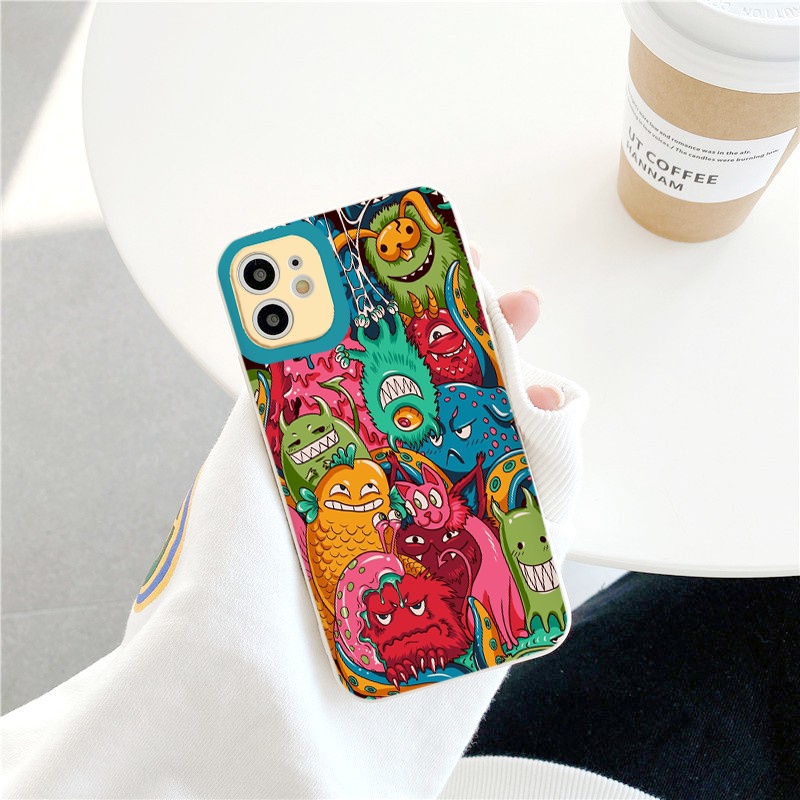 Ốp lưng iphone quái vật cạnh vuông chống sốc cho iphone 11 7plus 8plus x xsmax 11pro max 12pro 12promax13promax tr262
