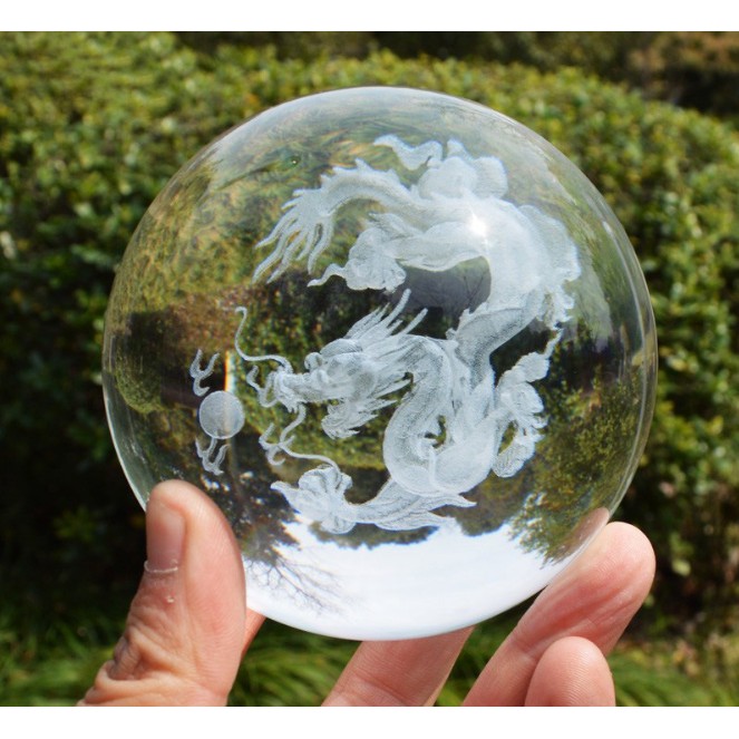 Quả cầu pha lê in hình Rồng 3D