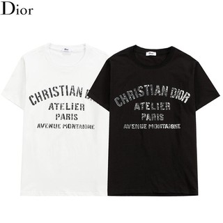 Áo Thun Cotton Ngắn Tay In Chữ Dior Thời Trang Cho Nam Và Nữ