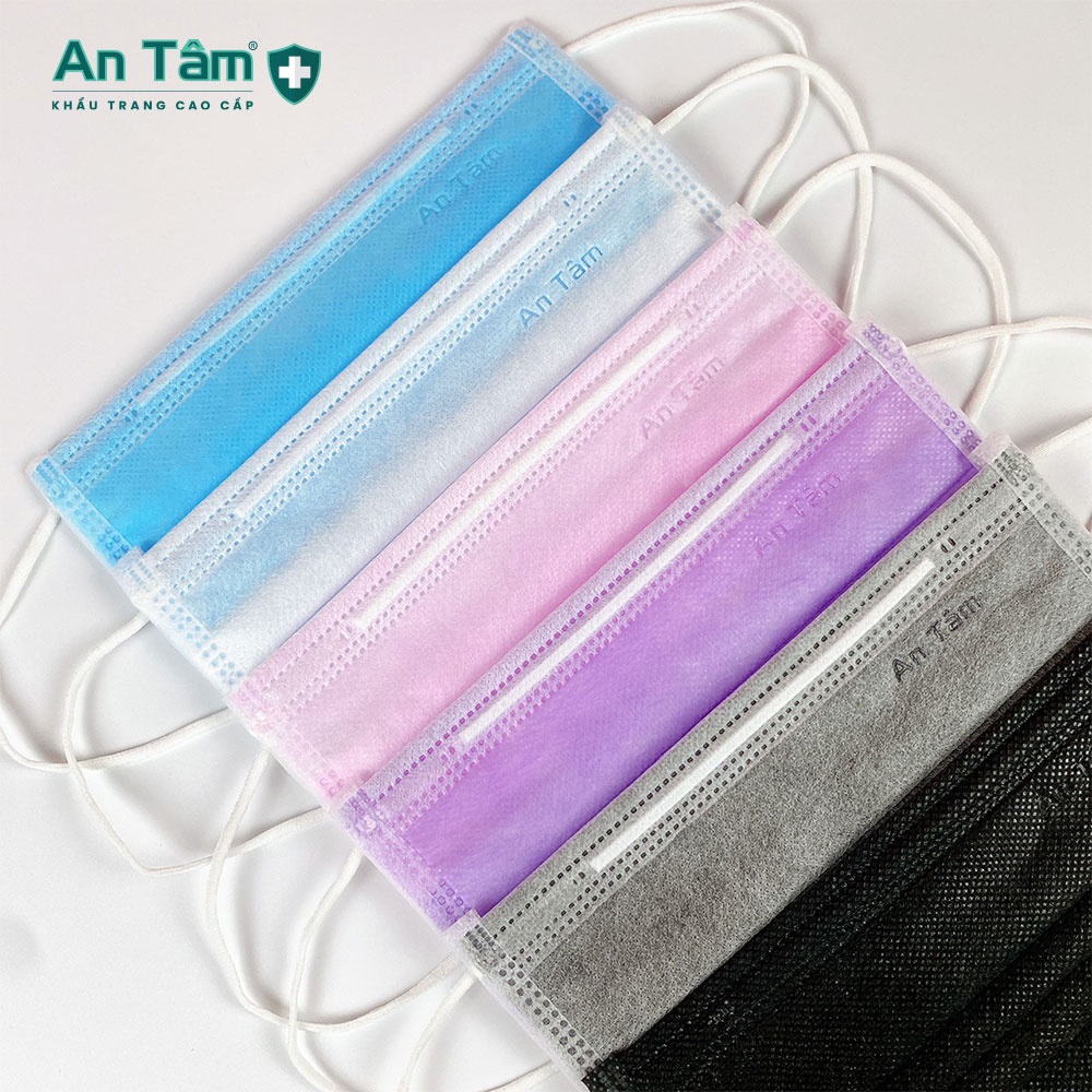 Thùng 50 hộp - Khẩu trang y tế 4 lớp Vải không dệt cao cấp - Chính Hãng AN TÂM - Hộp 50 cái