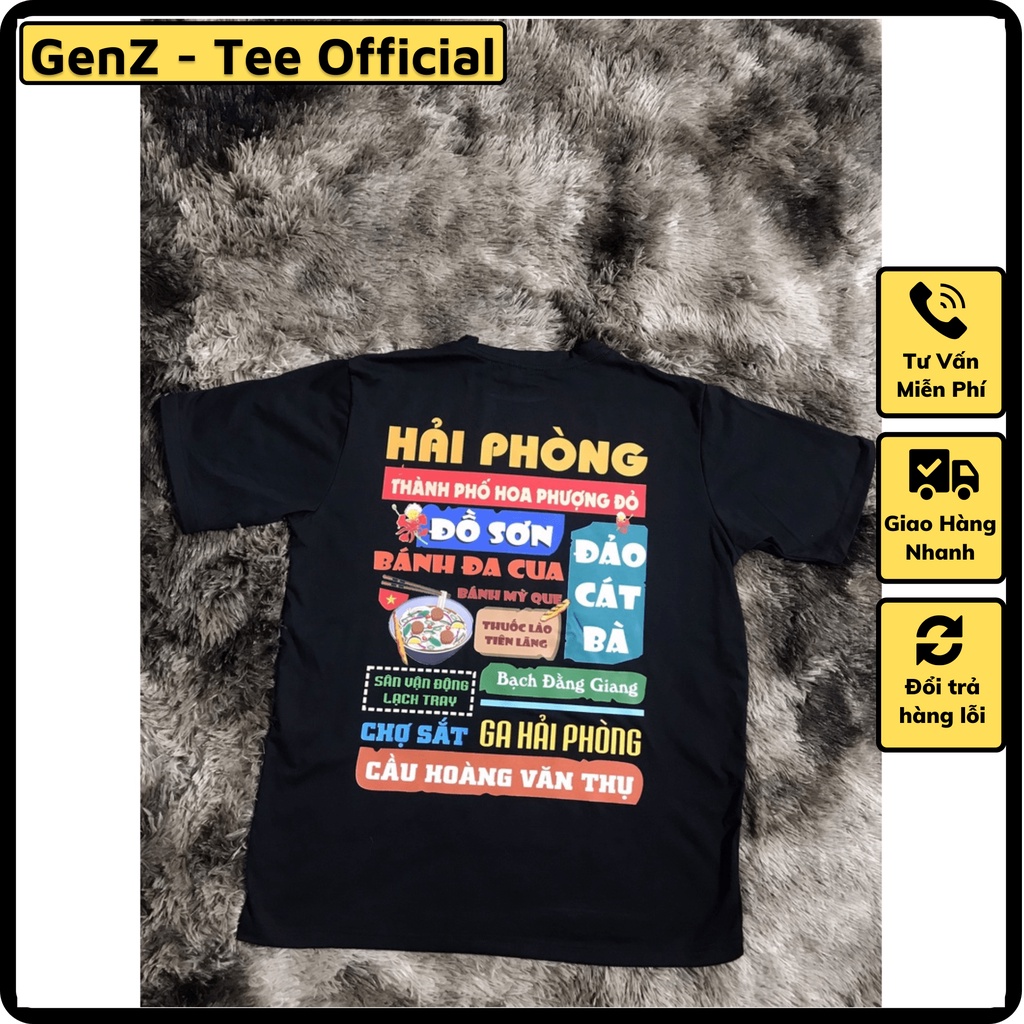 Áo Thun Local Brand TP Hải Phòng, Áo 63 Tỉnh Thành Nam Nữ Form Rộng Unisex Genz Cá Tính