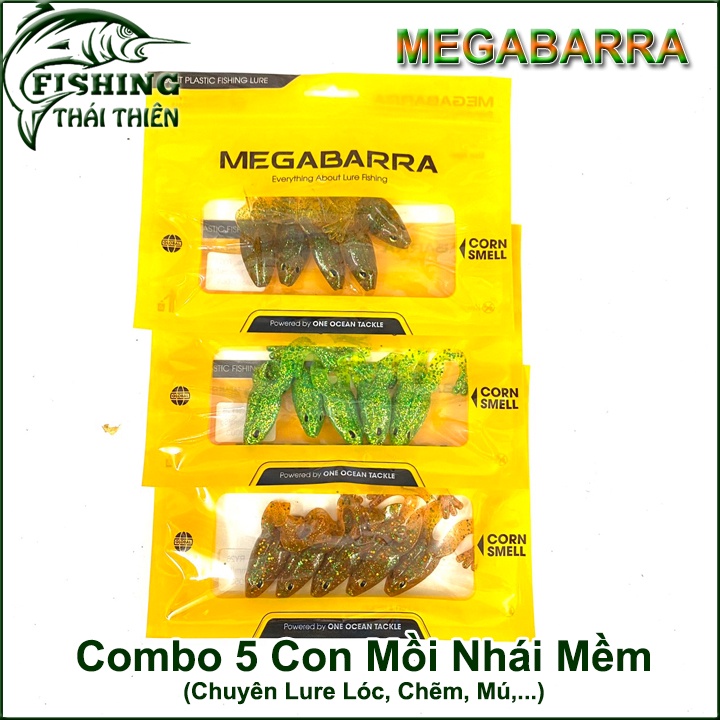 Combo 5 Con Mồi Giả Nhái Mềm Không Lưỡi Câu Lure RY26 Dài 60mm Nặng 5g Mẫu Mới Nhiều Màu Siêu Nhạy