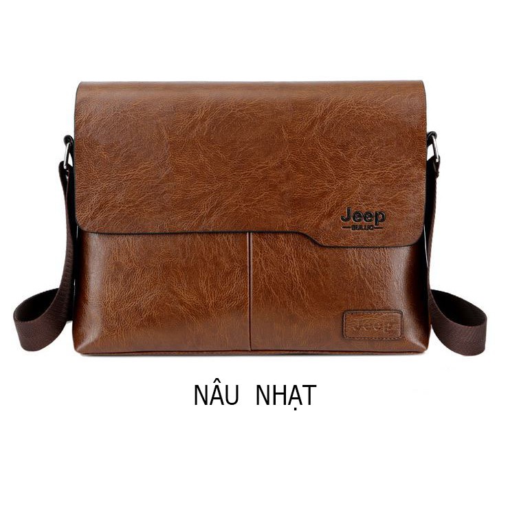 TÚI ĐEO CHÉO NAM JEEP BULUO(nâu đậm,nâu nhạt) SIZE 32x25x5CM THỜI TRANG CHẤT DA CAO CẤP CHO PHÁI MẠNH ,CHỨA IPAD