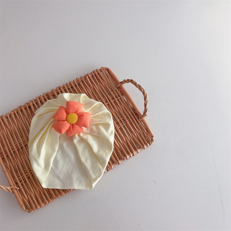 Mũ Trùm Đầu Co Giãn Đính Hoa Nhỏ Dễ Thương Cho Bé Sơ Sinh