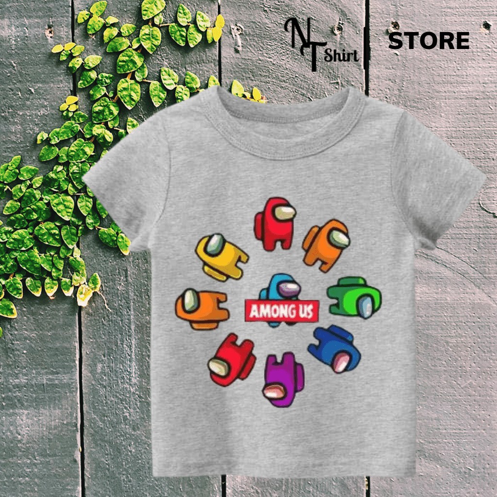Áo thun bé trai và bé gái, Áo phông trẻ em in hình Game Among US, Áo cotton xịn mặc mát thoải mái NTshirt 03