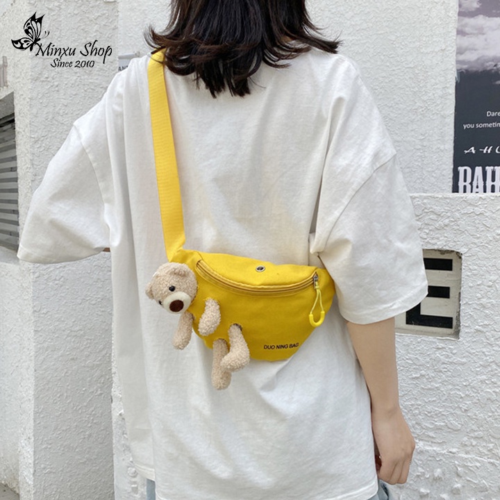 Túi vải canvas - túi tote gấu thời trang đeo vai đựng đồ trẻ trung TV03