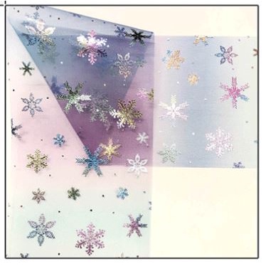 Ruy băng voan mềm bản rộng 15cm làm phụ kiện handmade hình bông tuyết màu ombre cực xinh