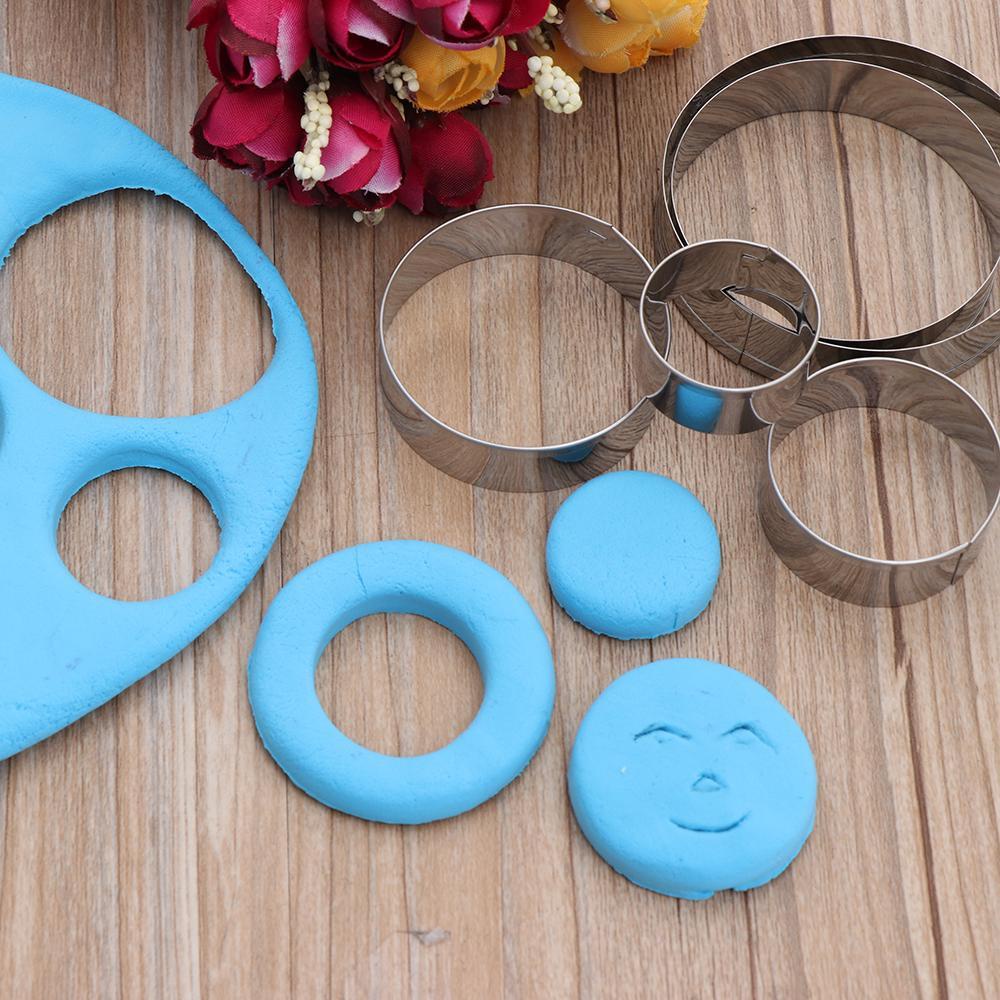 Bộ 5 Khuôn Cắt Bánh Quy Hình Tròn Nhiều Tầng DIY