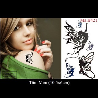 Xăm dán Tattoo thiên thần B421