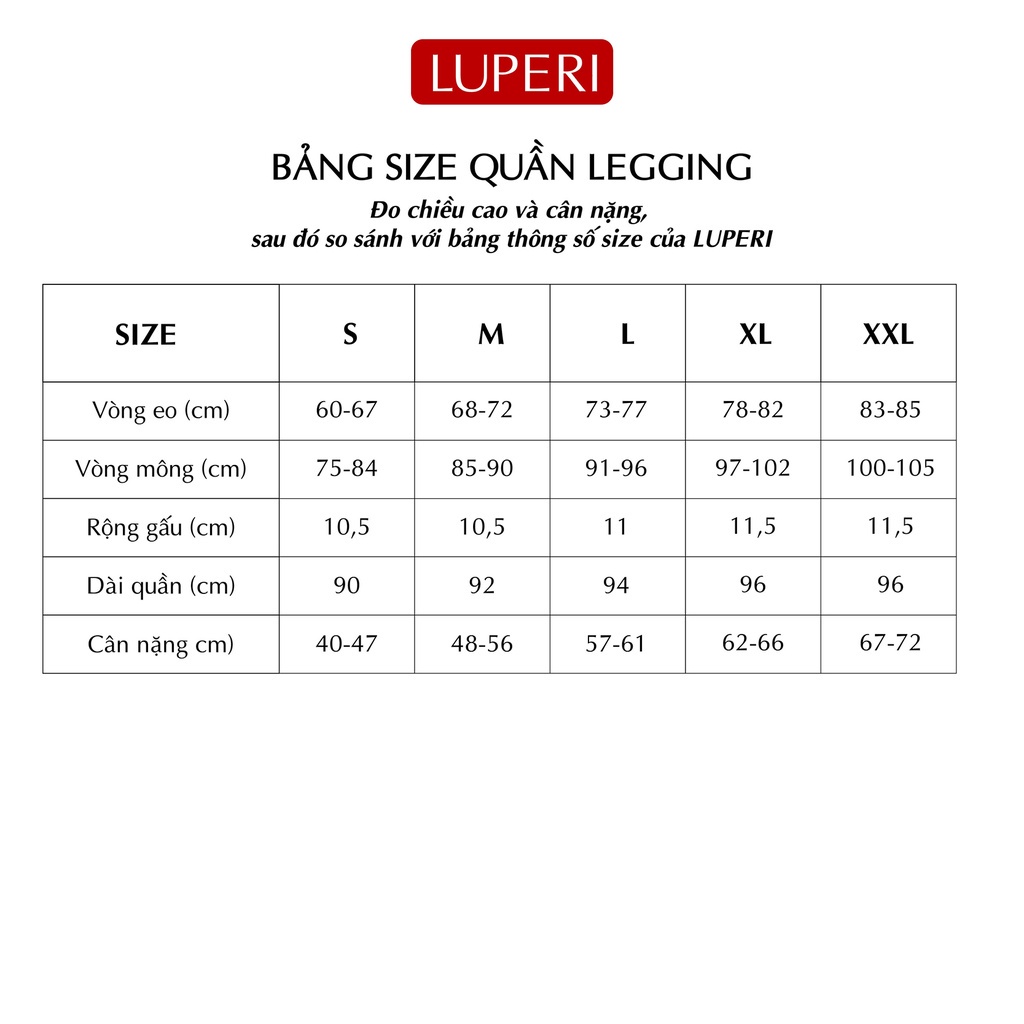 Quần legging cạp lưng cao - nâng mông gọn bụng thon chân vải tự làm mát mịn không xù lông co giãn 4 chiều