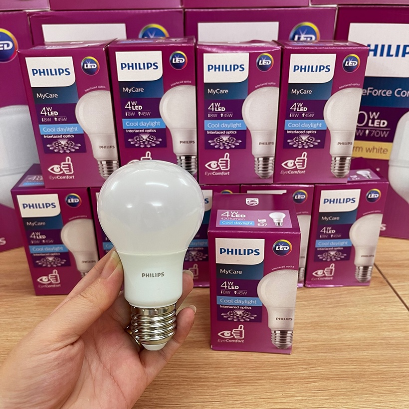 Bóng đèn LED Philips MyCare 4W 6500K E27 A60 - Ánh sáng trắng
