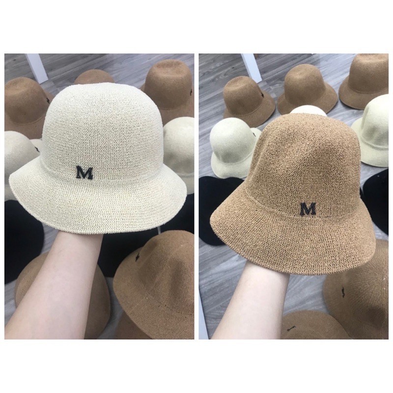 Mũ cói, nón cói mềm chữ M phong cách Hàn Quốc