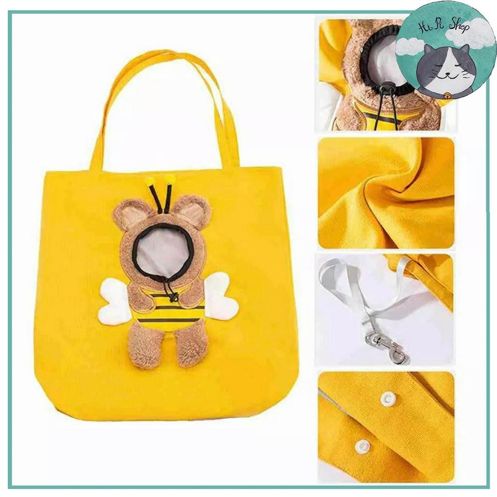 Túi Đeo Bằng Vải Canvas Vận Chuyển Chó Mèo Họa Tiết Hoạt Hình Dễ Thương Túi Du Lịch Cho Thú Cưng