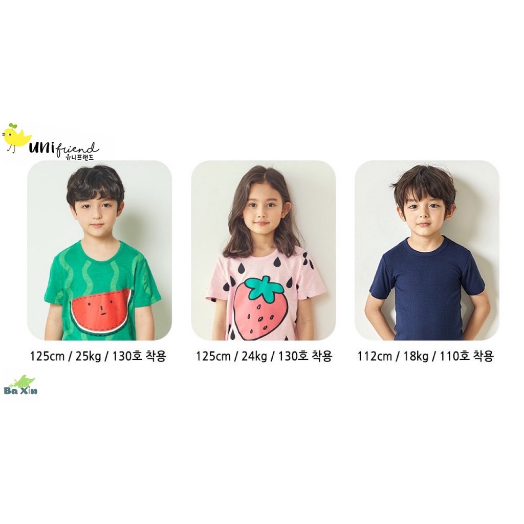(9-40kg)ĐỒ BỘ QUẦN ÁO COTTON CỘC TAY CHO BÉ TRAI BÉ GÁI UNIFRIEND_KOREA MẶC NHÀ SIZE ĐẠI TRẺ EM 3 4 5 6 7 8 9 10 TUỔI 01