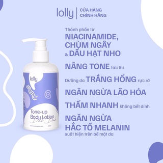 Kem body dưỡng trắng mờ thâm nâng tone tức thì Lolly 250ml