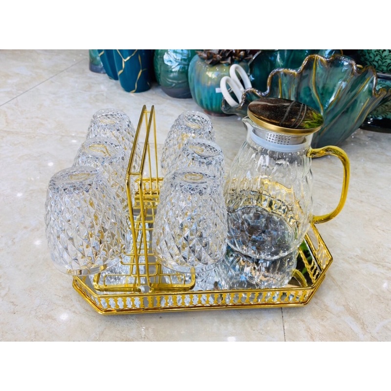 COMBO BỘ BÌNH CỐC KÈM KHAY GƯƠNG KÈM GIÁ ÚP