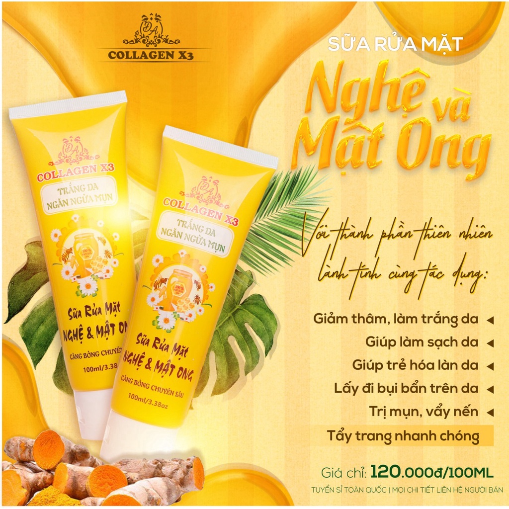 [HCM]Sữa Rửa Mặt Collagen X3 - trắng sáng mịn màng