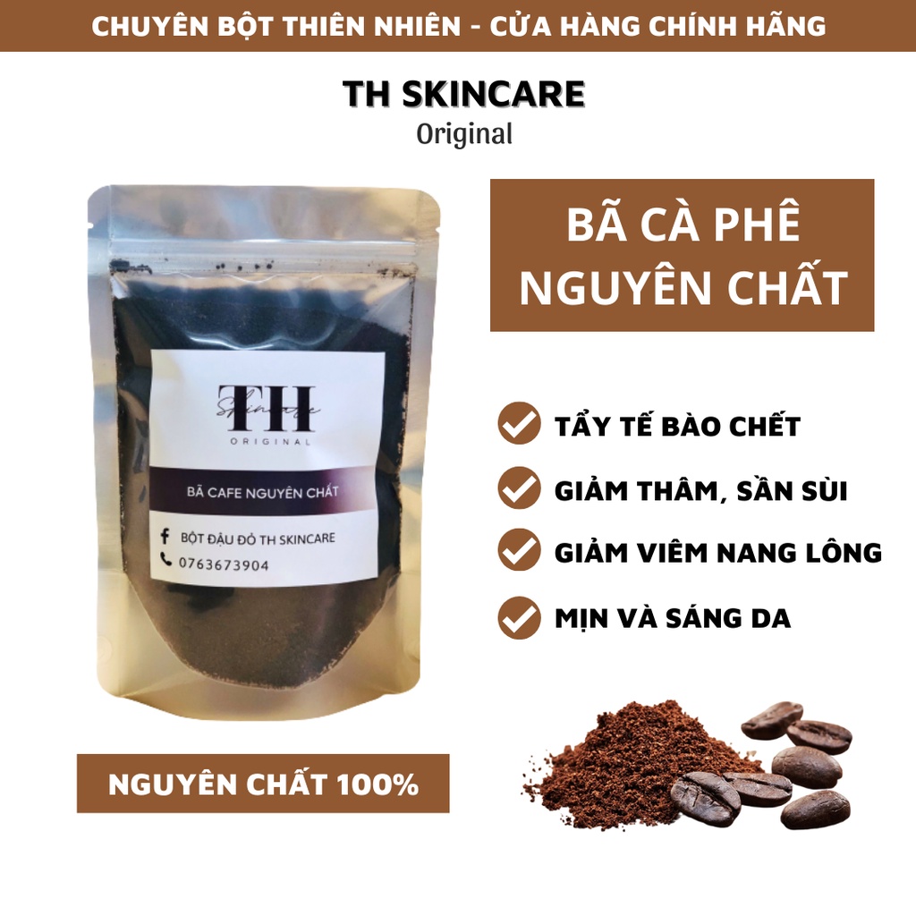 Bã cà phê nguyên chất tắm tẩy tế bào chết làm sạch da TH Skincare