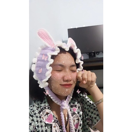 Băng đô tai thỏ bằng len