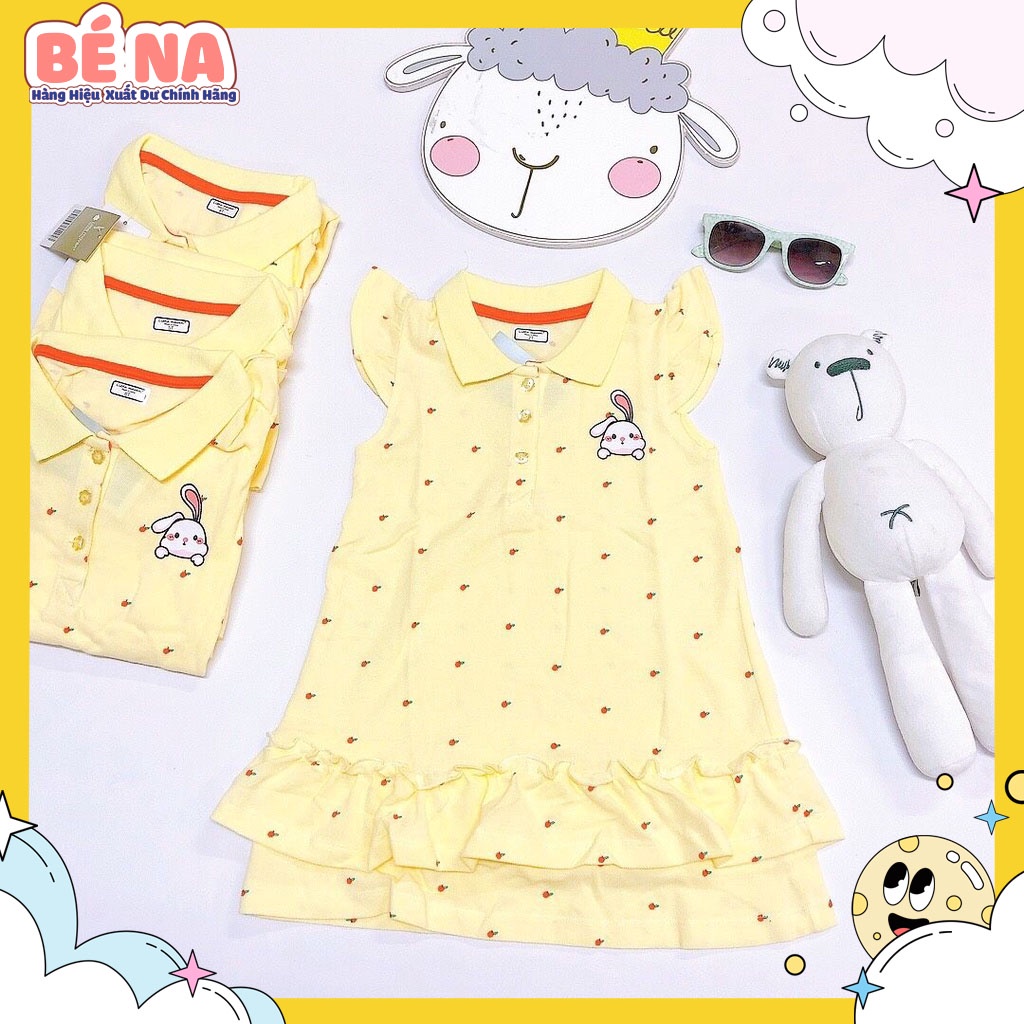 [ Hàng chính hãng ] Váy LITTLEMAVEN cổ bẻ vàng dâu cực đẹp cho bé gái