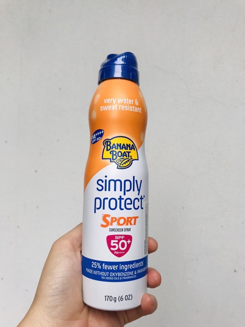 [USA] Xịt chống nắng Simply protect Sport SPF50 PA+++ 90ml Banana Boat date 4/2024