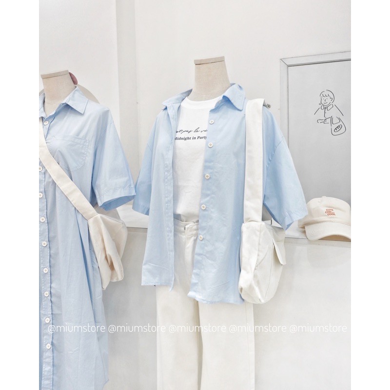 Sm xanh nhạt tay ngắn