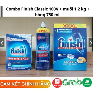 Combo finish: vrb classic 100 viên + muối 1,2kg + bóng 750ml