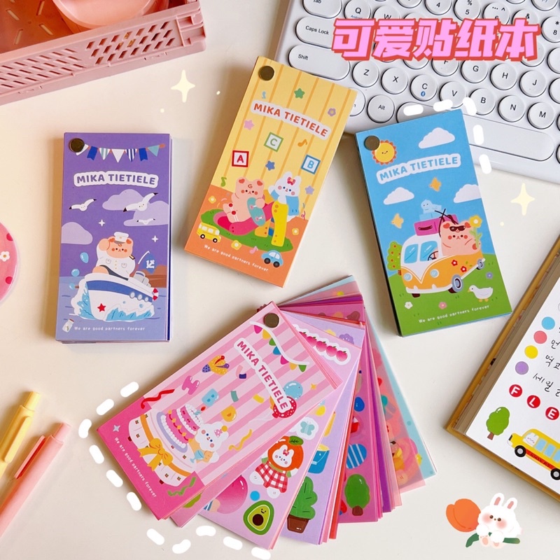 Sổ sticker 50 trang cắt sẵn theo chủ đề màu cute
