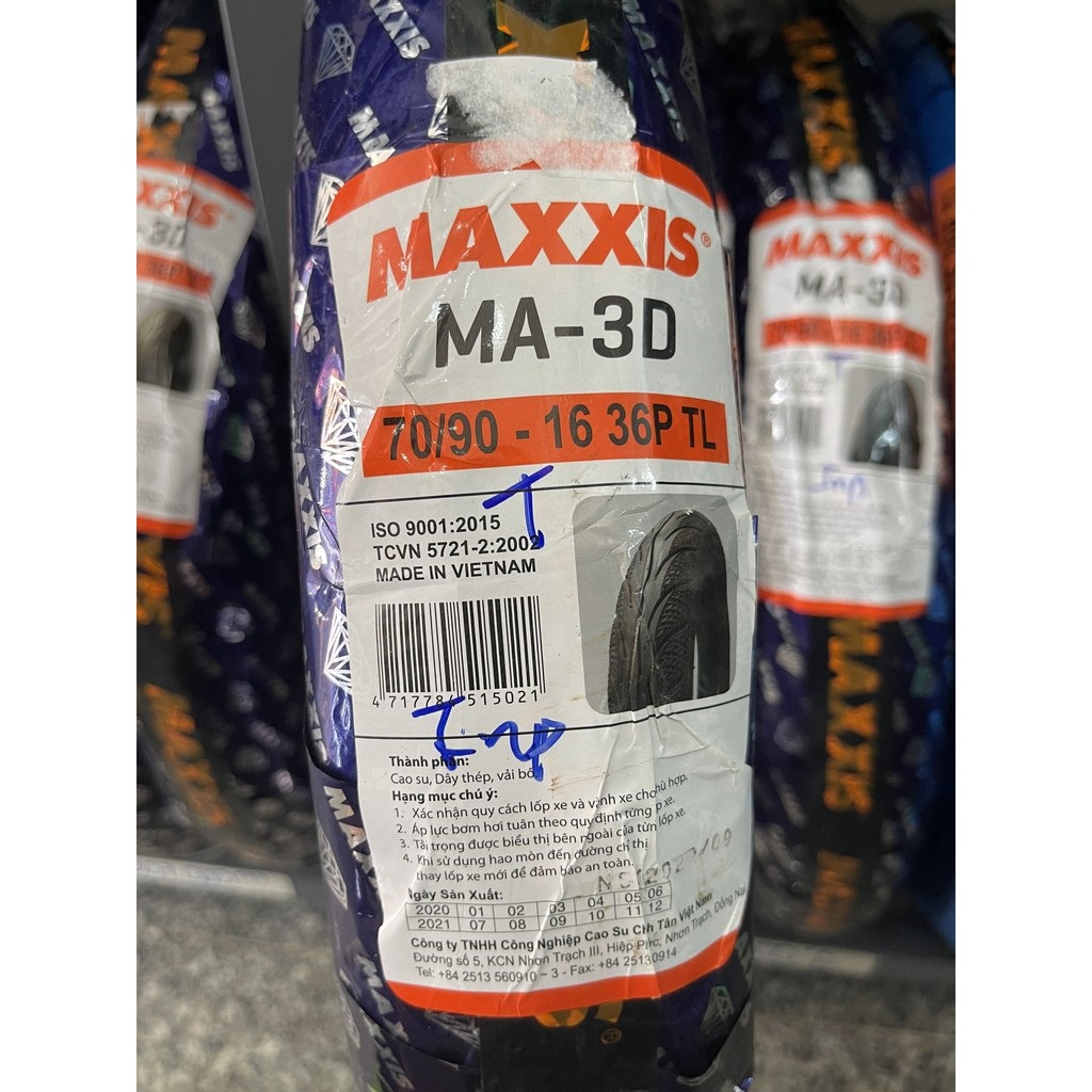 LỐP XE MÁY MAXXIS 70/90-16 TL  ( hình chụp trực tiếp )