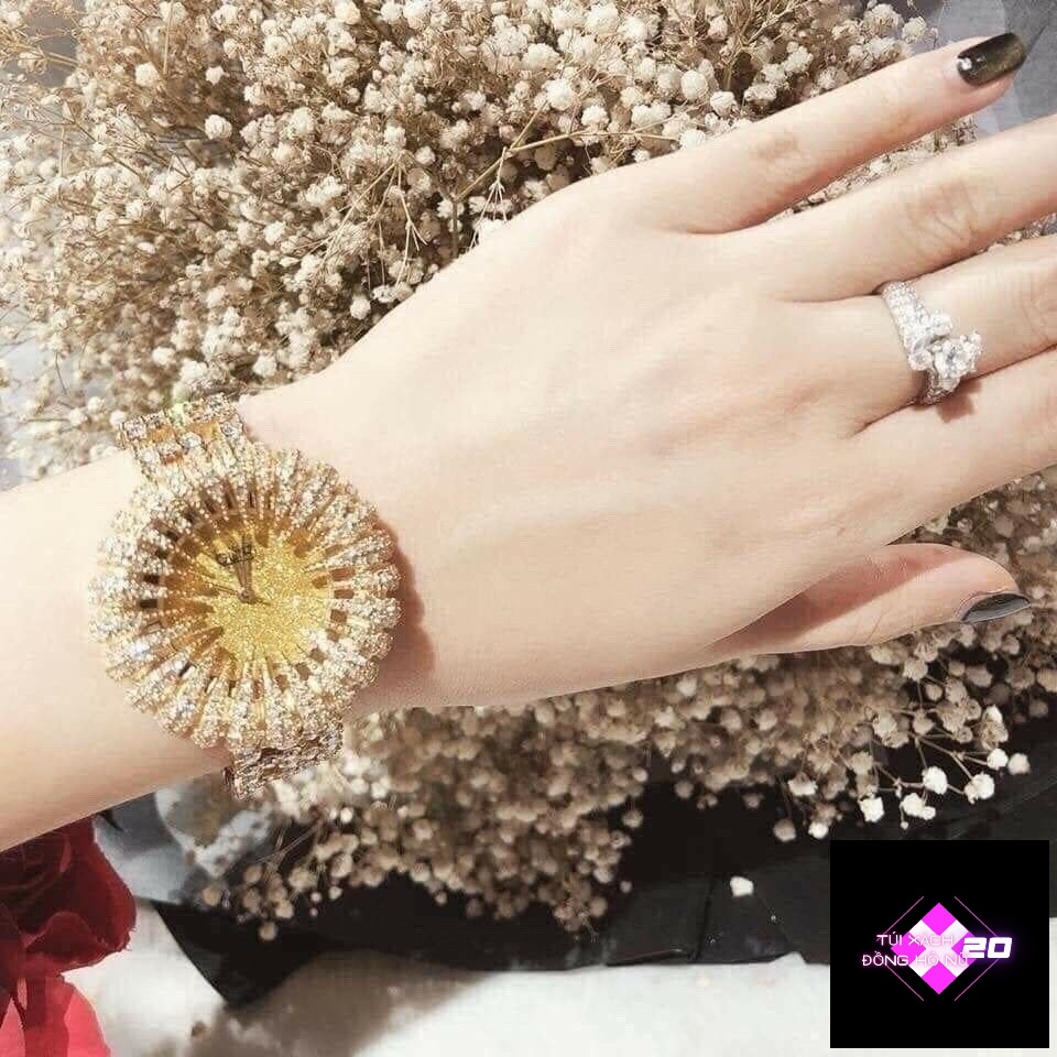 ( Sẵn 6 màu ) Đồng Hồ Nữ Burgi Crystal Accented Sparkling Dial Women's Watch #BUR054 Case 41mm. 3ATM