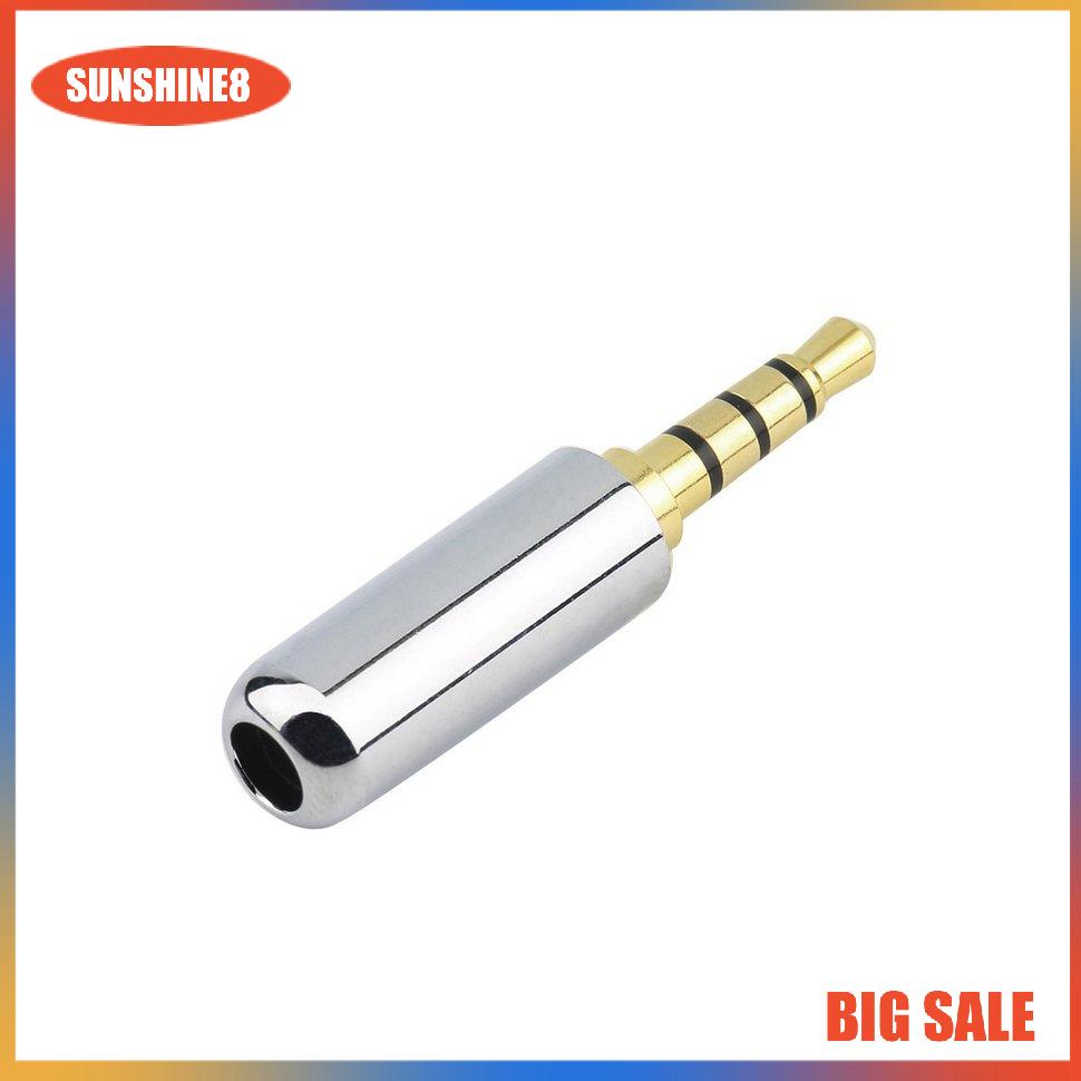 【SUN】4 Pole 3.5mm Male Repair Headphone Jack Plug Metal Alloy Audio Soldering