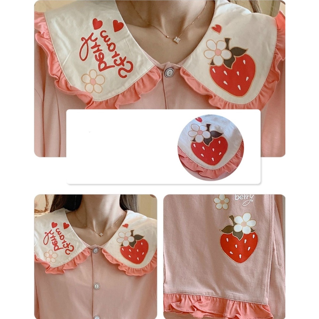 Bộ bầu - bộ sau sinh - chất liệu cotton - kiểu mới thời trang ( lá sen in quả Dâu ĐÙI )