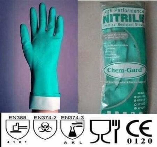 Găng tay cao su xanh NITRILE MALAYXIA bền dai siêu rẻ